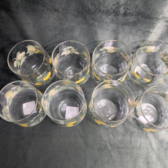 Steamless Glass Lemon Citrus Fruit Wine Juice Water Glasses. Garden Party - Picture 4 of 14